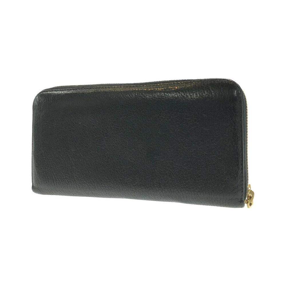 Miu MIu Round Zip Long Wallet Rion Motif Madras